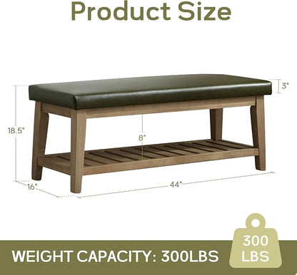 HUIMO Entryway Shoe Bench with Cushion, End of Bed Bench, Upholstered Bench - Image 2
