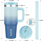 BJPKPK Tumbler With Handle 30 oz Stainless Steel Insulated Tumbler With Lid And Straw For Water Or Ice Coffee,Sky