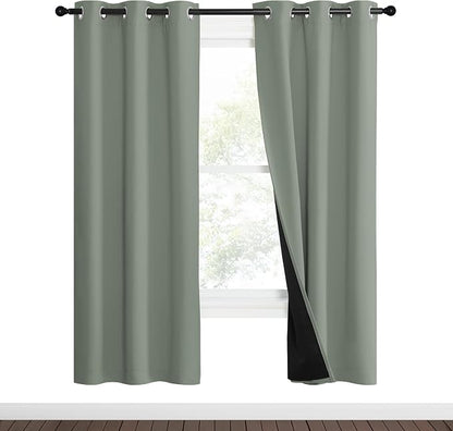 NICETOWN 100% Blackout Window Curtain Panels, Heat and Full Light Blocking - Image 2