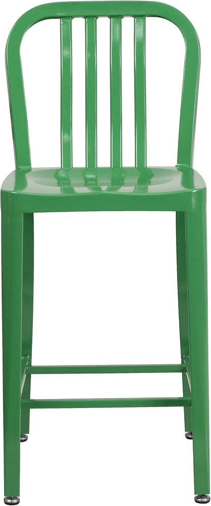 Flash Furniture Commercial Grade 24" High Green Metal Indoor-Outdoor Counter - Image 8