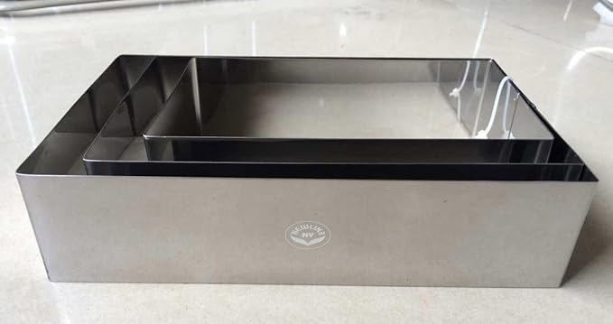 NewlineNY Stainless Steel Cake Mousse Ring Molding Forming (Rectangular Cake Pastry Rings)