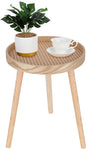 Small Side Table, Rattan Nightstand, Round End Boho Bedside Accent Mid-Century by ZYBTtoCreateHappyMemories
