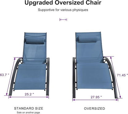 PURPLE LEAF Patio Oversized Chaise Lounge Chair Set - Image 2