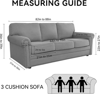 100% WaterproofCouch Cover 4-Piece Set Striped Sofa Slipcovers - Image 2
