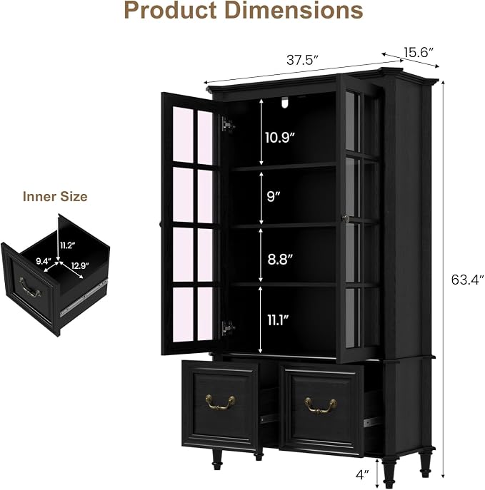 QUW 63" Tall Display Cabinet - Image 2