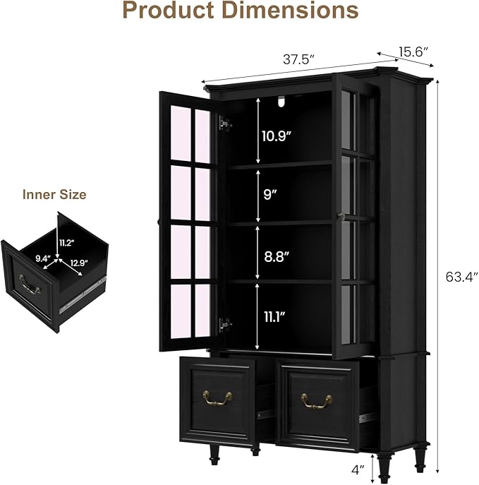 QUW 63" Tall Display Cabinet - Image 3