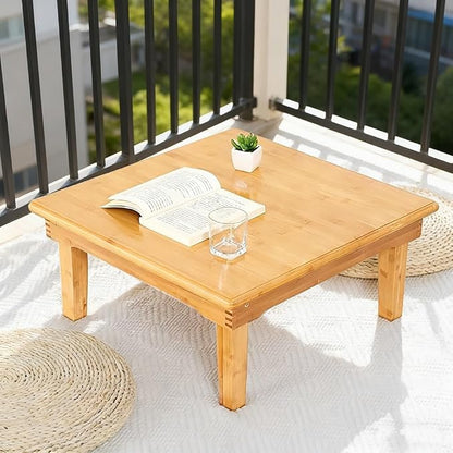 Folding Table, Japanese-Style Household Square Bamboo Tables, Computer Table - Image 3