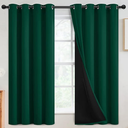 SimpleHome Dark Green 100% Blackout Curtains Room Darkening Living Room 63 | by SimpleHome