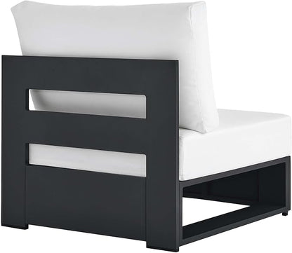 Modway Tahoe Aluminum Armless Patio Gray White Modular Weather-Resistant - Image 5