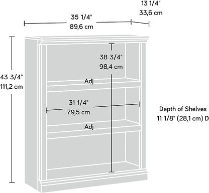 Sauder 3 Tier Book Shelf Wooden Bookcase Multipurpose Bookshelf - Image 3