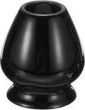 HARFINGTON Ceramic Chasen Stand 72mm Matcha Whisk Holder Teas Set Whisks Stand Traditional Matcha Tea Chasen Holder Tea Set Accessories for Tea Tasting, Black