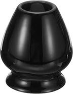 HARFINGTON Ceramic Chasen Stand 72mm Matcha Whisk Holder Teas Set Whisks Stand Traditional Matcha Tea Chasen Holder Tea Set Accessories for Tea Tasting, Black