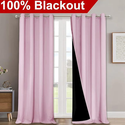 NICETOWN Full Shading Curtains for Windows, Super Heavy-Duty Black Lined - Image 2