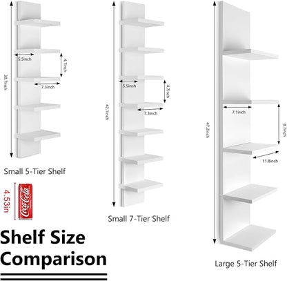 Homaterial Small 7 Tier Vertical Wall Shelf - Image 3