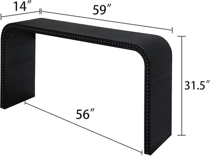 59" Wood Black Console Table - Image 2
