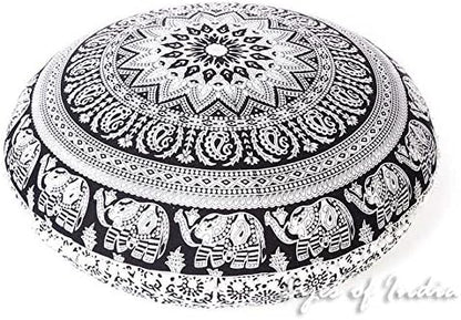 Mandala Floor Pillow Cover Meditation Cushion Seating Throw Hippie Round by EyesofIndia