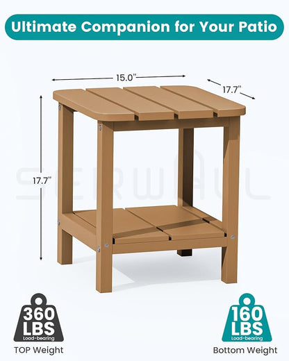 SERWALL Double Adirondack Side Table Rectangular End Table Set of 6 - Image 2
