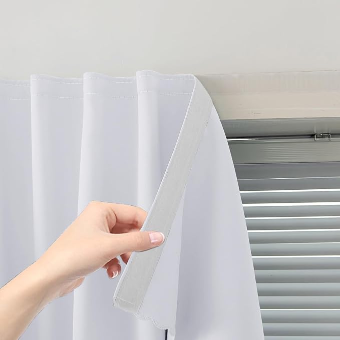 Stick On Blackout Curtains No Drill Required Self Adhesive Window Coverings by Sovtfides