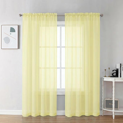 Chyhomenyc Sheer Curtains 72 Inch Length 2 Panels by Chyhomenyc