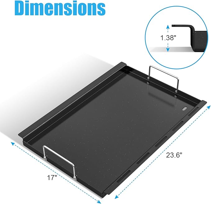 "WEBROIL Griddle Inserts Replacement Parts for Charbroil Performance TRU-Infrared 450 3-Burner 463370719 463371719 463371116, Flat Top Griddle Plate for Charbroil Performance 4 Burner Grill Parts"