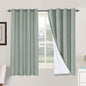 H.VERSAILTEX Linen Blackout Curtains 63 Inches Long 100% Blackout Thermal by HVERSAILTEX