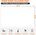 Warome Silicone Mat,47"x 23" Silicone Mats for Kitchen Counter, Waterproof Heat Resistant Mat, Extra Large Countertop Protector, Nonstick Baking Mat,Shipped No Creases- White Translucent