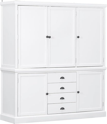 VilroCaz Freestanding Large Kitchen Pantry, Wooden Kitchen Organizers and - Image 5