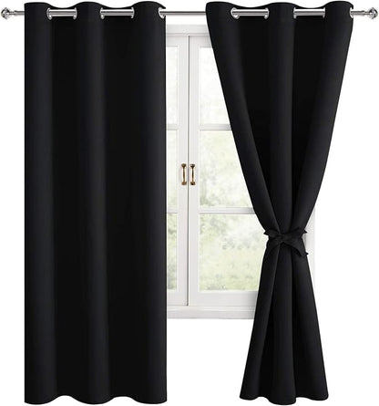 Blackout Curtains for Bedroom and Living Room, 38 x 72 Inch | Light Blocking by Hiasan