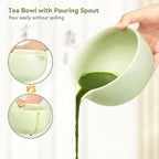 10-Pcs Matcha Kit Set, Whisk and Bowl with Spout & Measuring Spoon, Japanese Ceremony Matcha Tea Making Tools