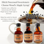 WOOD'S Blueberry Crush Maple Syrup – Small-Batch Vermont Maple Syrup Infused with Real Blueberry Flavor | All-Natural, Vegan Sweetener for Pancakes, Desserts, Cocktails & Baking | 8.45 Fl Oz (250mL)
