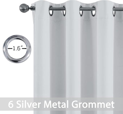 Yakamok Room Darkening Curtains 42x63 inch Length Greyish White-Living Room | 2 - Image 2