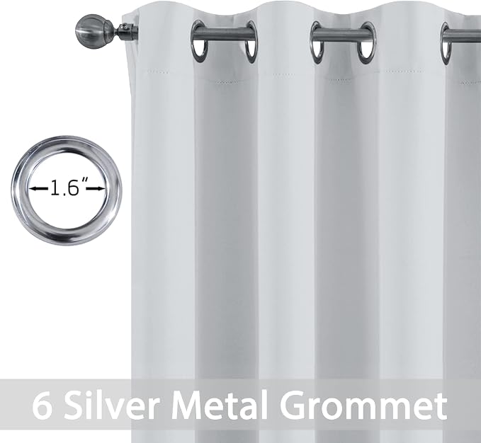 Yakamok Room Darkening Curtains 42x84 inch Greyish White-Living Room | 2 panels - Image 2