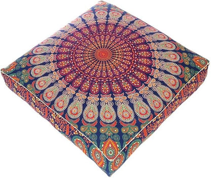 Mandala Floor Pillow Cover Meditation Cushion Seating Throw Hippie Round by EyesofIndia