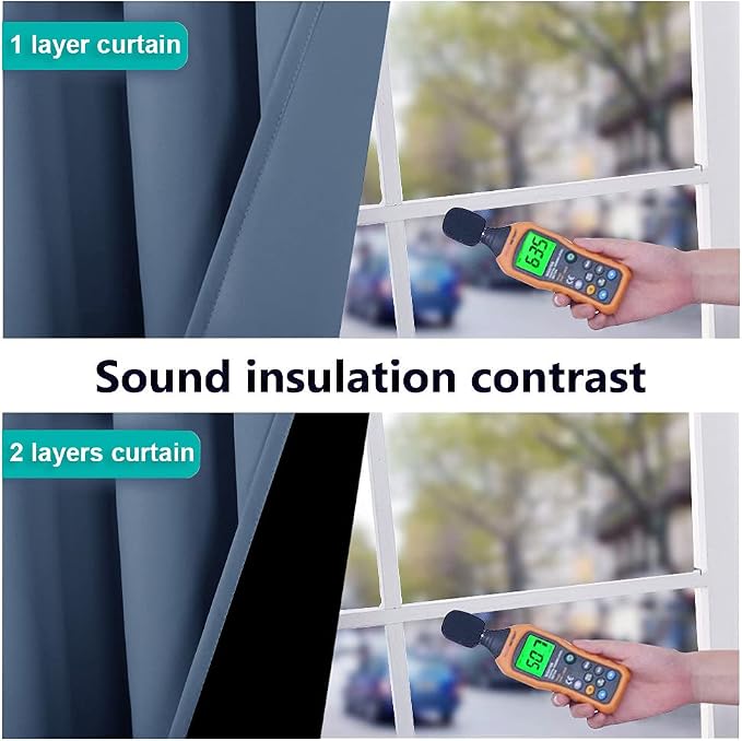 NICETOWN Room Warming Curtains, 100% Sun Blocking Curtains, Sound Proof Drapes - Image 4