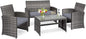 Tangkula 4 Pieces Patio Wicker Conversation Furniture Set, Patiojoy Sofa & by TANGKULA