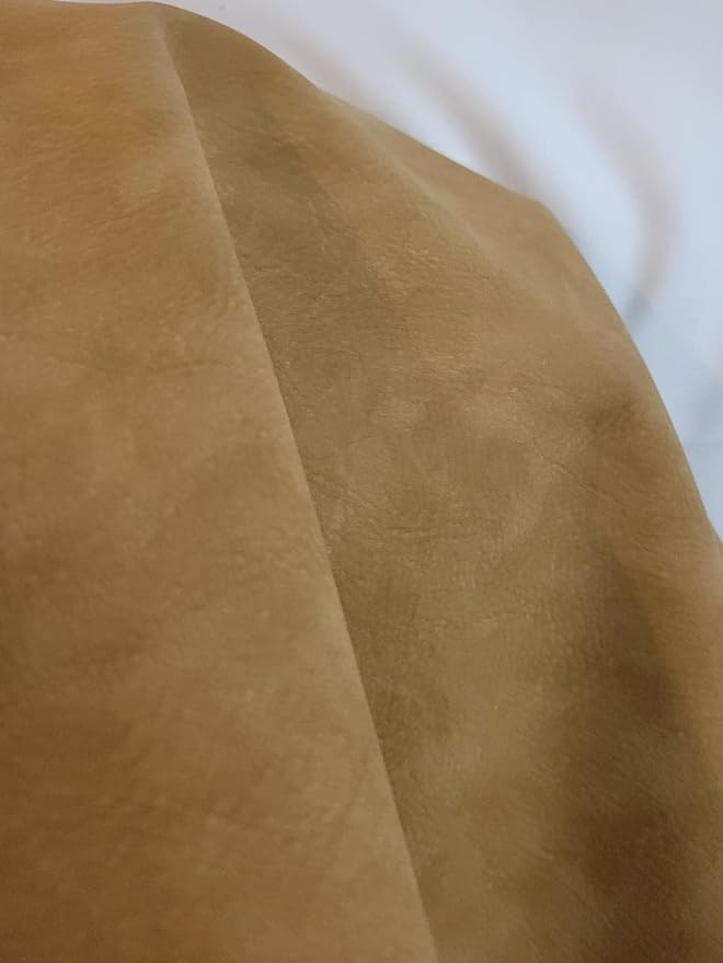 Wheat Nubuck Soft Faux Leather Fabric PU Leather by The Yard Synthetic Pleather - Image 7
