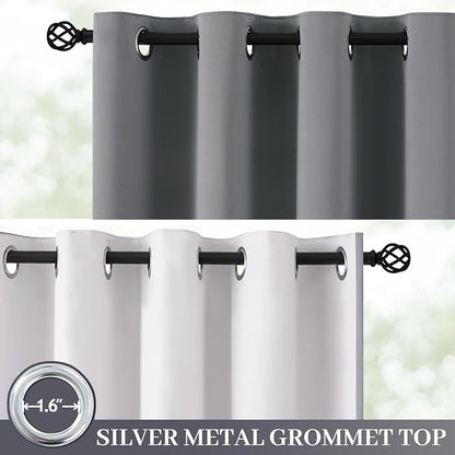 Yakamok Grey 100% Blackout Curtain Panels 96 inches, 2 Panels | Blackout - Image 2