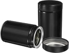 uxcell 2Pcs Round Tea Canisters, 5" x 3" Airtight Metal Tea Containers for Loose Tea, Coffee Beans, Spices - Durable, Compact, and Stylish Storage Tea Tin (Black)