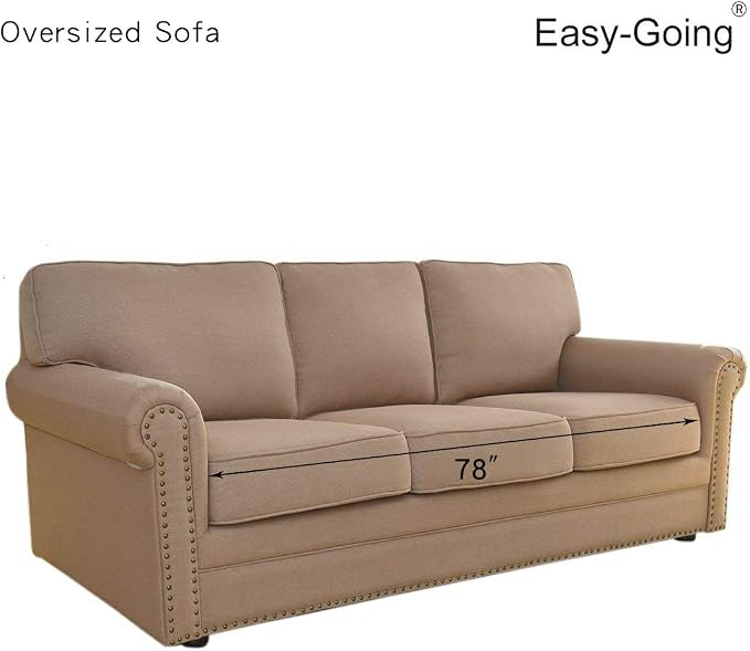 Easy-Going Stretch Oversized Sofa Couch Slipcover Washable Light Gray | 1-Piece - Image 7