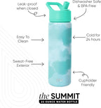 Simple Modern Summit Water Bottle with Straw Lid | Vacuum Insulated Stainless Steel | Leak Proof BPA-Free Cup for Travel, School, Sports | 22oz, Ocean Tide