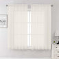 Ivory Sheer Curtains 63 Inch Length 2 Panels Set, Rod Pockets Voile Bedroom by Lecloud