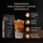 Lifeboost Midnight French Roast Coffee Beans - Single Origin Non-GMO USDA Organic Low Acid French Roast Coffee - Third Party Tested For Mycotoxins & Pesticides - 12 Ounces