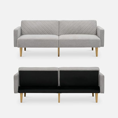 mopio 76.4" Futon Sofa Bed, Sleeper Sofa, Mid Century Modern Futon Couch - Image 7