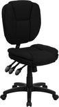 Flash Furniture Caroline Mid-Back Black Fabric Multifunction Swivel Ergonomic by FlashFurniture