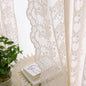 YJ YANJUN Vintage Lace Curtains 72 inchLength Romantic Flowers Sheer Pink Lacy by YJYANJUN