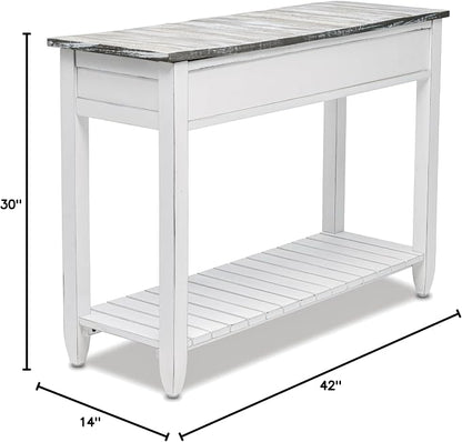Sea Wind Florida Picket Fence Wood Console Table - Image 3