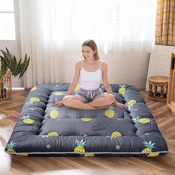 MAXYOYO Grey Pineapple Japanese Floor Futon Mattress, Tatami Mat Portable by MAXYOYO
