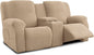 Recliner Loveseat Covers with Console, 6-Piece Stretch Geometric Strokes by Unknown