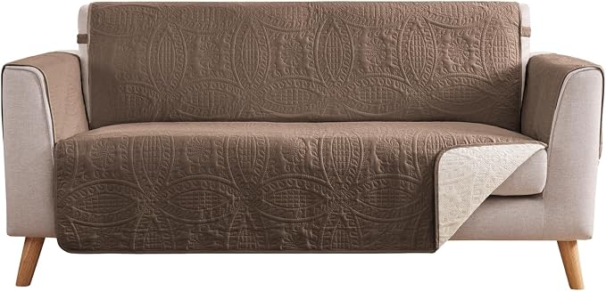 Toffee Loveseat Covers for 2 Cushion Couch, Water-Repellent Covers for Love by Pamhaven