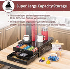 Flagship for Vertuo Pod Holder Coffee Accessories Organizar for Nespresso Pod Storage Large Capacity Fits All Size Coffee Station for Coffee Bar